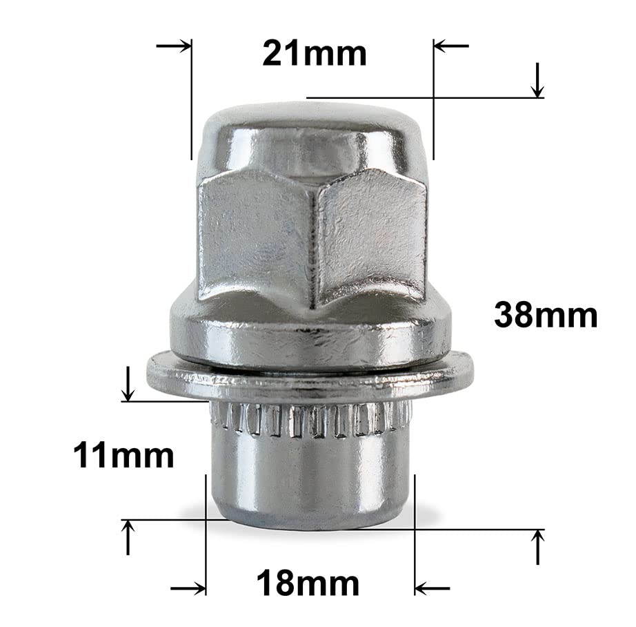 16 Chrome Mag Wheel Lug Nuts – 12x1.25 Thread, 1" Shank – Fits Nissan, Subaru & Cragar SS/T