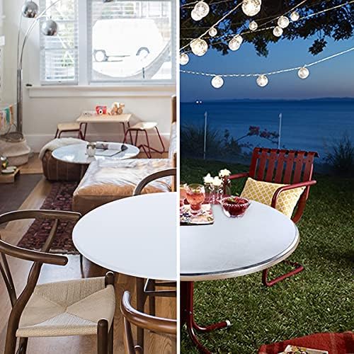 obstal fitted round table cloth, reversible waterproof oil spill elastic stretch tablecloth, wipe clean table cover for outdoor/indoor use, fits round tables up to 48" - 56" diameter, stamping silver stamping silver 56" (round)