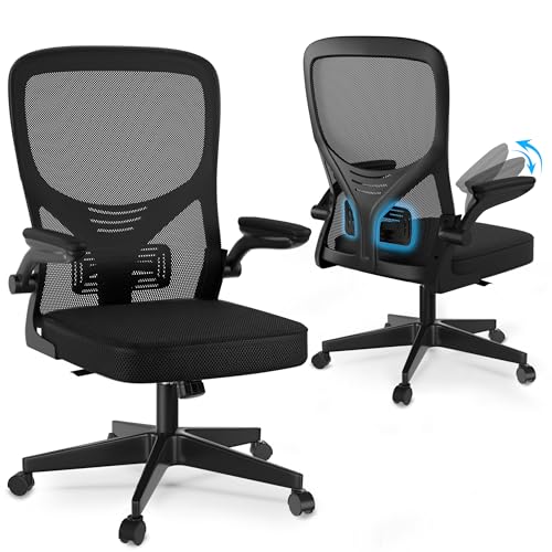 Utopia Home Ergonomic Office Chair with Lumbar Support Desk Chair Breathable Mesh Swivel & 90 Padded Flip-up Armrests Height Adjustable Comfy Seat Cushion Office Chair for Home Office