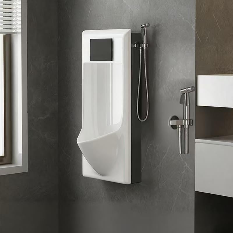 Orinatoio automatico da parete con sensore da uomo, in ceramica, a prova di schizzi, design a prova di fuoriuscite, ideale per bagni pubblici e uso commerciale, soluzione igienica per servizi igienici