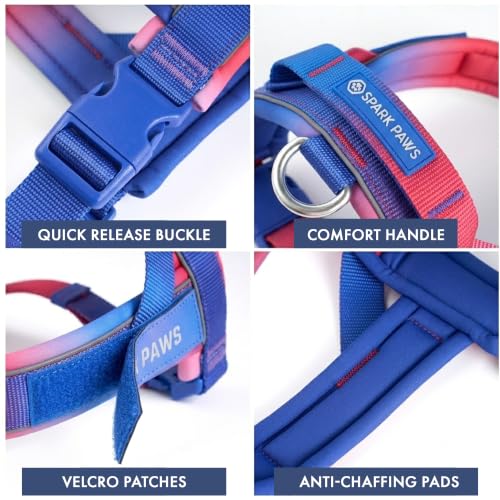 Image of Spark Paws No Pull Front Clip Dog Harness - Easy On, Padded and Lightweight | Two Clips, On in Seconds, Chest Bearing, Australian Style, No Throat Pressure, for Small Medium and Large Breeds