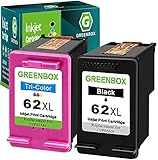GREENBOX Remanufactured Ink Cartridge 62 Replacement for HP 62XL 62 XL for HP Envy 7640 5660 5540 5640 5642 7645 5549 Officejet 5740 5741 8040 OfficeJet 200 250 Mobile Printer (1 Black 1 Tri-Color)