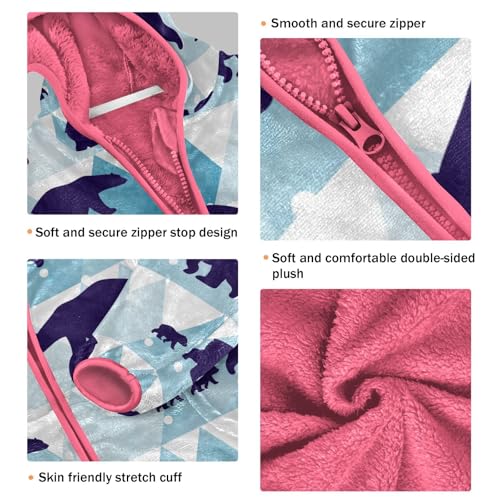 OTVEE Cute Winter Polar Bear Kids Hoodie Jacket Fall Spring Full Zip Warm Outwear Coat3