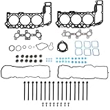 JAVOUKA Head Gasket Set with Bolts, 3.7L, fits for Jeep Commander/Liberty/Grand Cherokee, for Dodge Nitro/Dakota/Durango/Ram 1500, for Mitsubishi Raider 3.7L 226CID V6 SOHC 05-12 (82PCS)