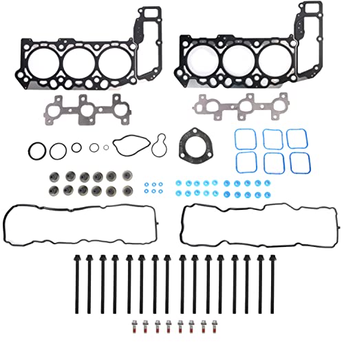 Image of Head Gasket Set with Bolts, 3.7L, fits for Jeep Commander /Liberty /Grand Cherokee, for Dodge Nitro /Dakota /Durango /Ram 1500, for Mitsubishi Raider 3.7L 226CID V6 SOHC 05-12 (82PCS)