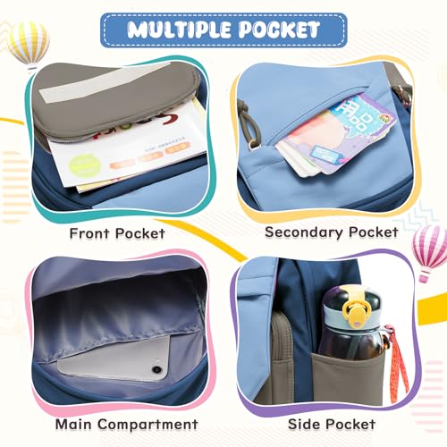 Toddler Backpack for Boys Girls 2-4, Small Kids Backpack for School, Preschool Kindergarten Backpack, Toddler Mini Bookbag Travel Daypack for Kids Blue Khaki3