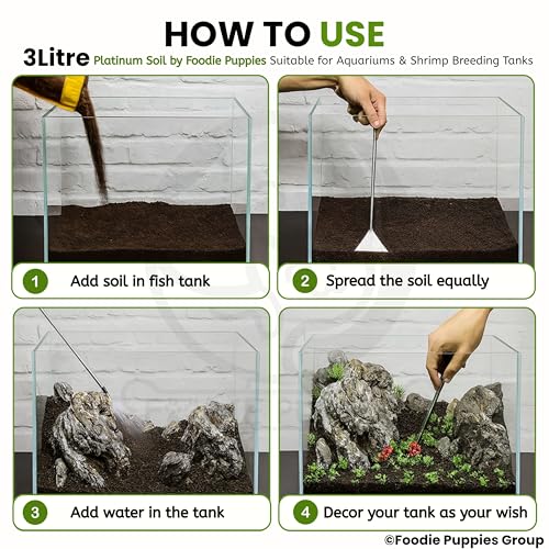 Image of Foodie Puppies Platinum Aquarium Planted and Shrimp Aquarium Substrate Plant Soil (3L, Pack of 1)