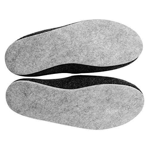 OLShop AG Herren Anthrazit Filz Pantoffeln mit Filzsohle Gr. 43