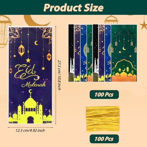 100 Eid Mubarak Goodie Bags with Ties - $4.99 - Image 2