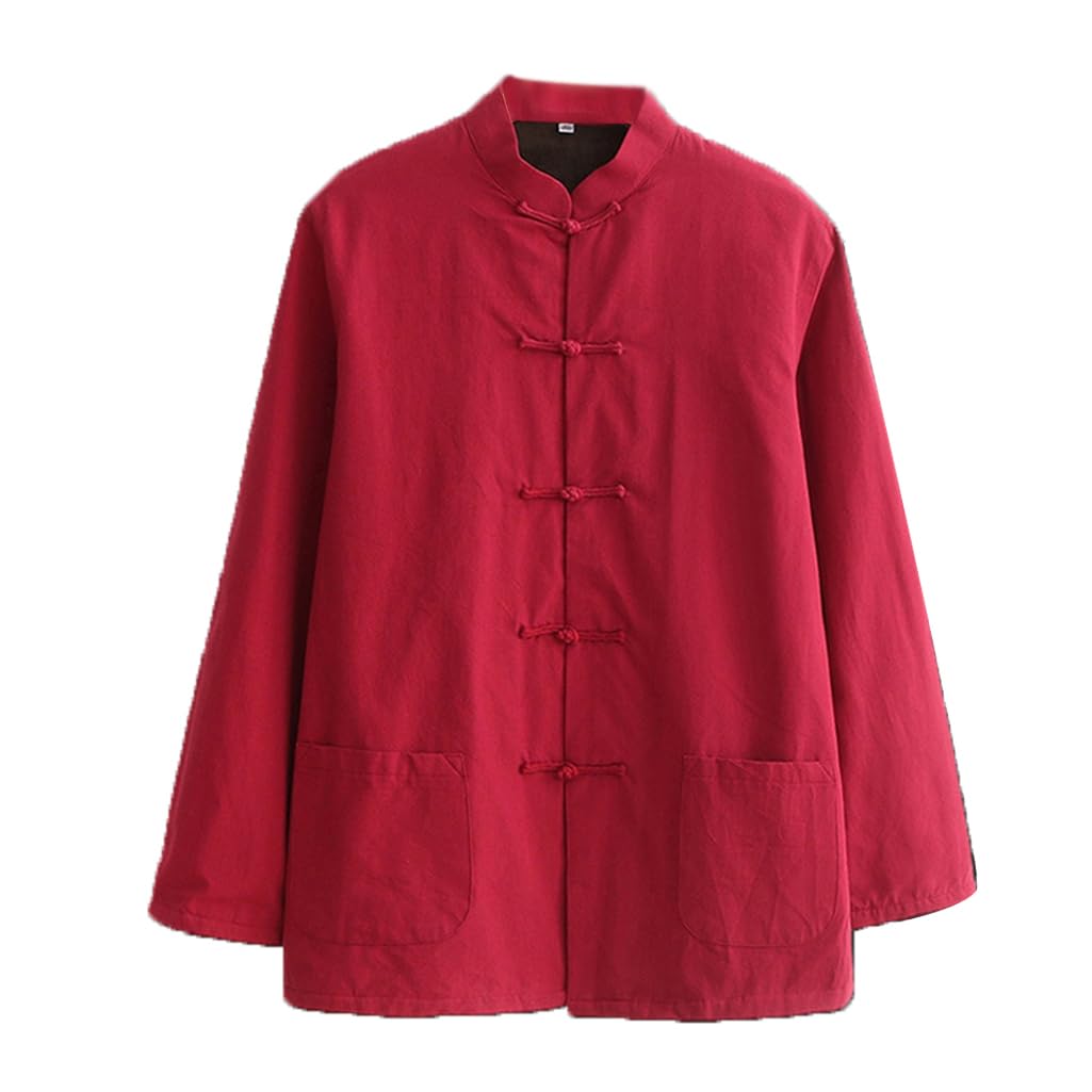 Sukienka Tai Chi Chiński garnitur męski dla sztuk walki Tai Chi jednolity bawełniany lniany wielokolorowy wiele rozmiarów(Bruin,4XL)