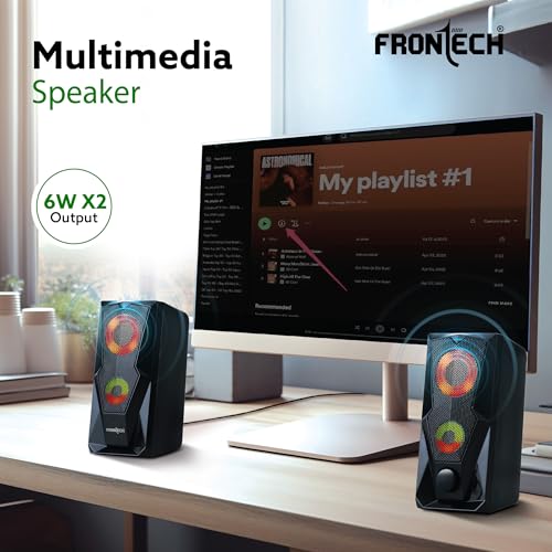Image of FRONTECH 2.0 Channel Multimedia Speakers - 12W | USB Powered | RGB Lighting | 3.5mm AUX | 1 Year Warranty (SPK-0013)