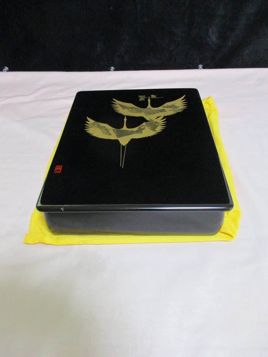 Amazon.co.jp: 鶯】文庫漆器蒔絵師丹蔵昇鶴輪島塗文箱天然木