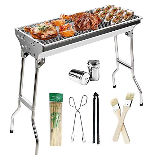 Camping Herd Tragbare Klappbar Grill Grill Tragbare Klappkohle Holzkohlegrill Mini Holzkohleofen Außengrill für Picknick Gartenterrasse Campingreise