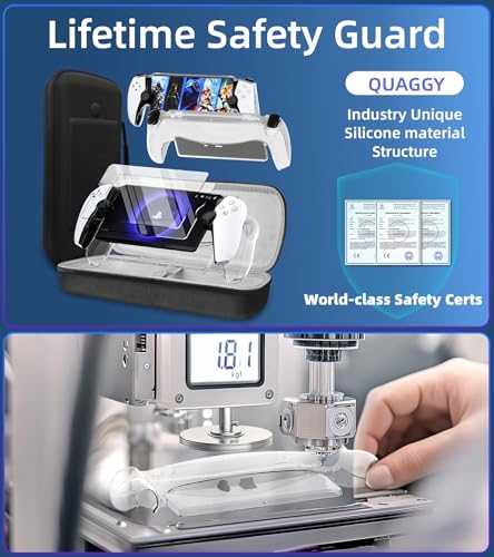 QUAGGY 3-in-1 Accessoris Kit Compatible with PlayStation Portal, EVA Carrying Case for PS Portal with Clear Skin Protective Case, 2 Screen Protectors for PlayStation Portal