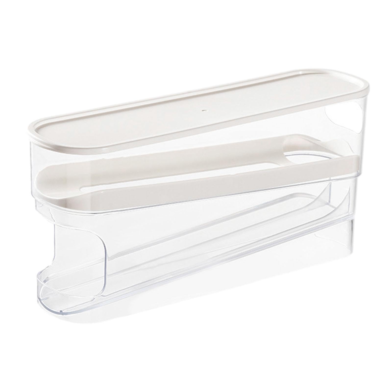 TWISAXC Easy Access Egg Storage Dispenser With Durable For Refrigerators Double Layered Egg Holder And Rolling Features 2 Tier Rolling Eggs Dispenser Organizer Container