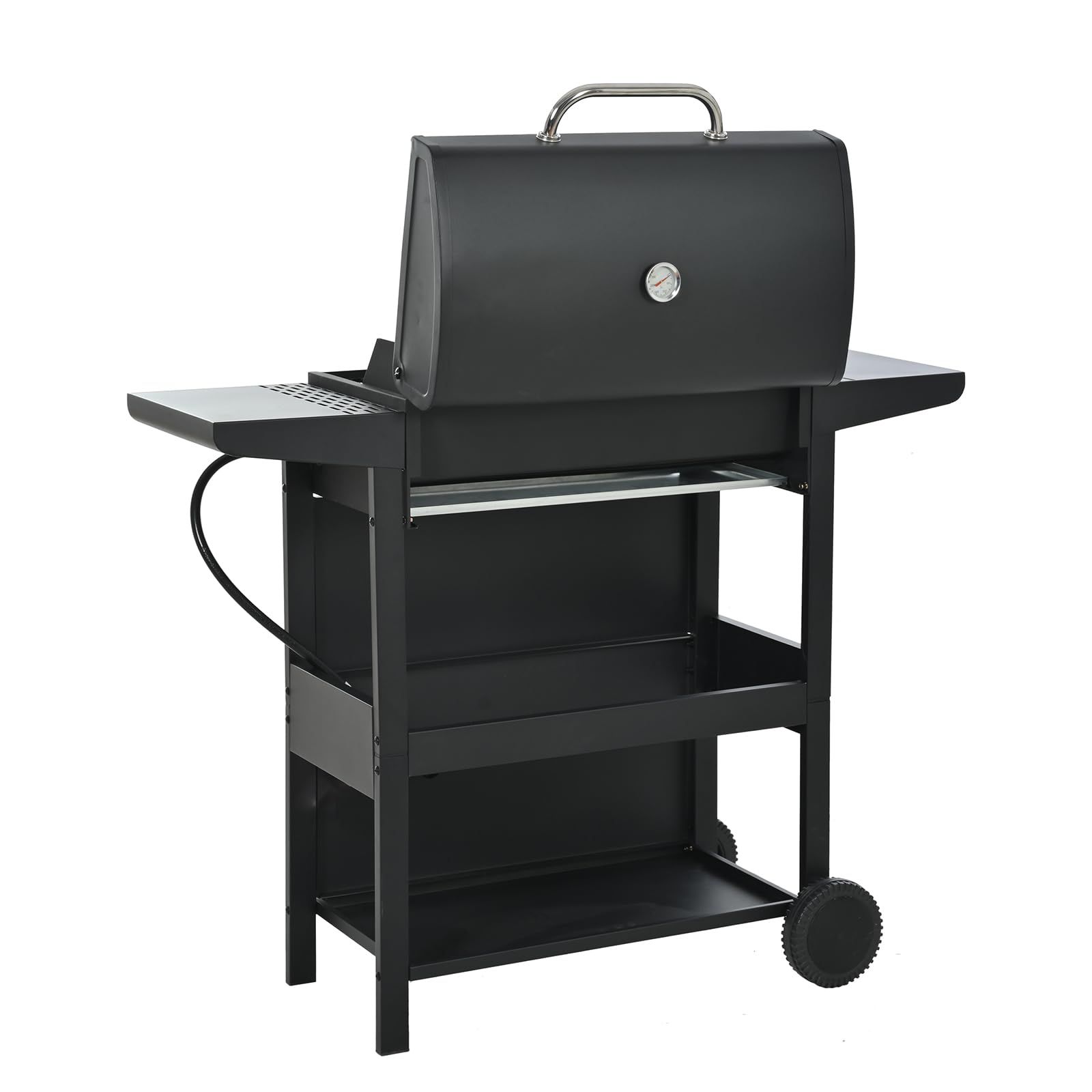 Parrillas de gas propano más grandes de 4 quemadores, parrilla de barbacoa con quemador lateral y 2 estantes plegables, carrito de parrilla independiente para barbacoa al aire libre, parrilla de gas 7