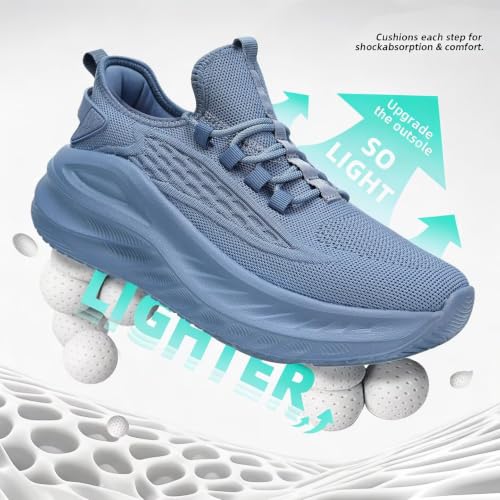 Image of Pozvnn Mens Walking Shoes Fashion Tennis Walking Slip on Sneakers Casual Gym Workout Lightweight Comfortable Trainers