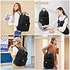 LOVEVOOK Rucksack Damen Groß, 18 Zoll Laptop Schulrucksack Teenager Mädchen mit Laptopfach, Elegant Reiserucksack Tagesrucksäcke Handgepäck Rucksack für Uni Büro Reise Arbeit, Schwarz #5