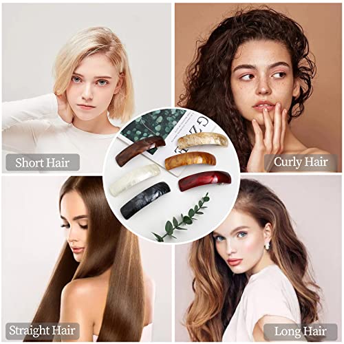 Foto von 6 Stücke Haarspange, Klassische Rechteckig, Retro Große Klassische Haarspangen, Haarspangen für Frauen Mädchen Haarschmuck, Haarspangen Automatische, Bernstein.