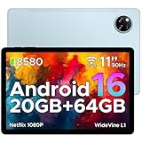 【11 pouces HD IPS + 90 Hz + Widevine L1】La tablette DOOGEE Tab A9+ Android 16 11 pouces offre un superbe écran HD avec une résolution de 1280 x 800 pixels. L'écran IPS offre un grand angle de vision et l'affichage haute résolution 90 Hz est coloré, idéal pour regarder des films, jouer à des jeux ou naviguer sur Internet. La tablette DOOGEE Tab A9+ Android 16 11 pouces prend également en charge Widevine L1, vous permettant ainsi de regarder des vidéos Amazon Prime Video et Hulu à tout moment.