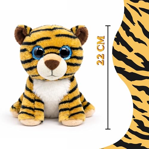 Image of TOYTALES Little Tiger Plush Soft & Cuddly Stuffed Animal Toy for Kids & Babies | Cute Tiger Plush with Sparkly Eyes | Huggable Birthday & Baby Shower Gift 22CM