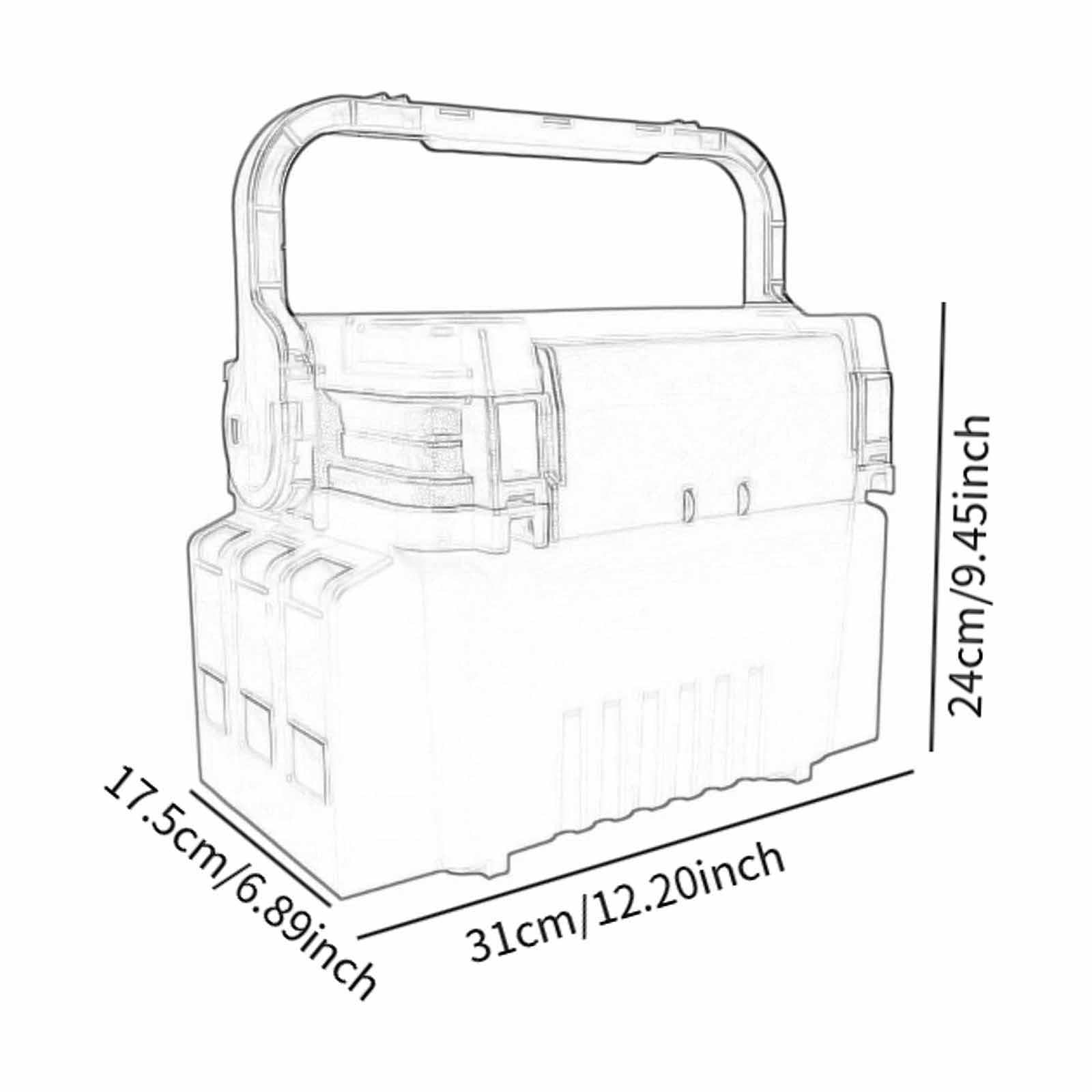 B Baosity Caja de Aparejos de Pesca, Accesorios para Herramientas de Pesca, Organizador Portátil para Exteriores, Estuche Rígido, Portador de Aparejos de Doble