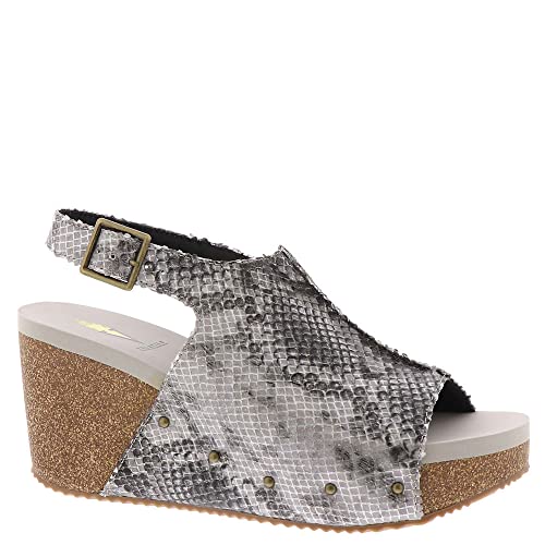 Image of Volatile Division Wedge Sandals for Women Featuring Cork Covered Bottom with EVA Insole and Rubber Outsole