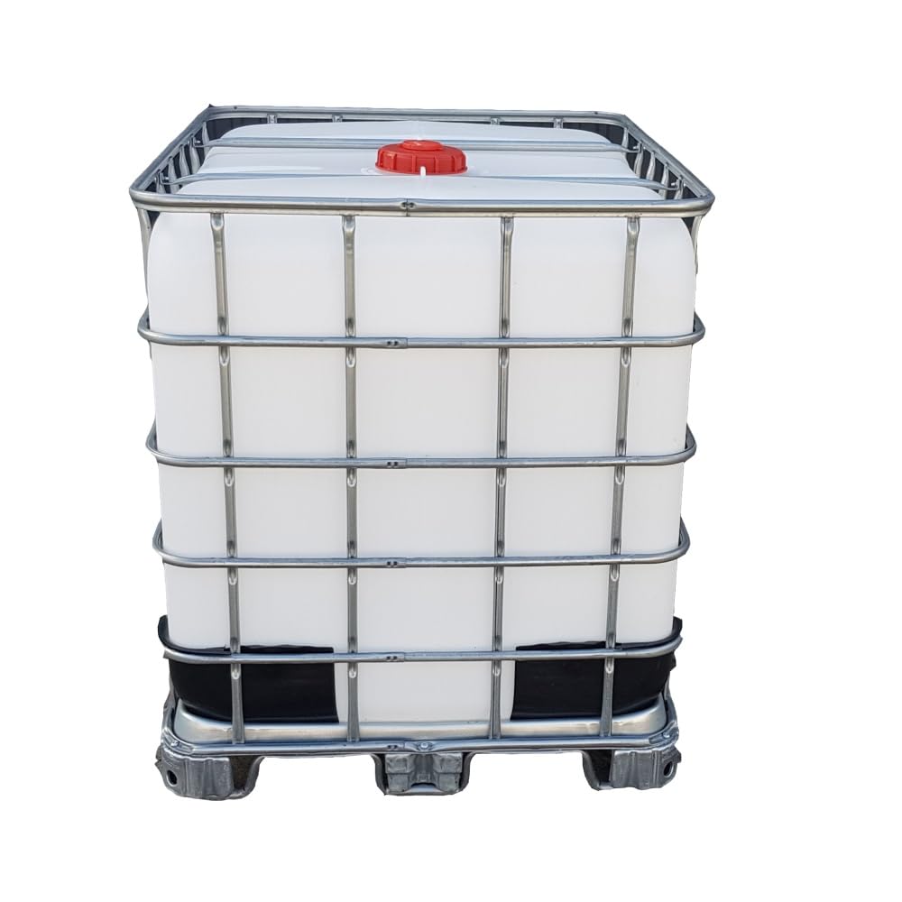 1000 l IBC Container Wassertank auf Stahlpalette ohne Auslauföffnung