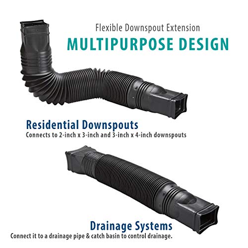 image for Amerimax WholesalePlumbing Supply 2-Pack Black Flexible Downspout Exte