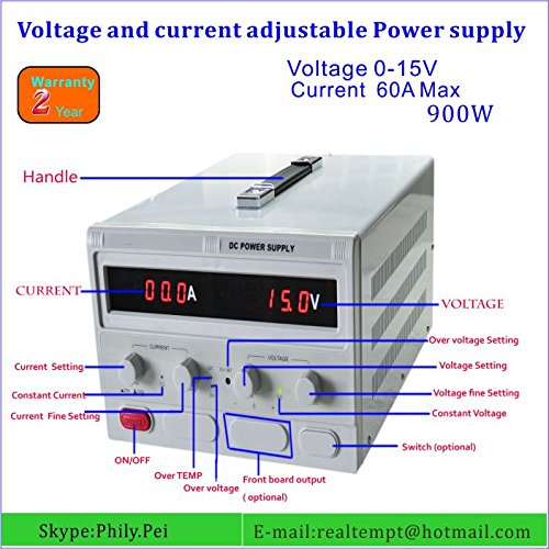 Precision 0-15V,0-60A Adjustable switch Power Supply Digital Regulated Lab Grade