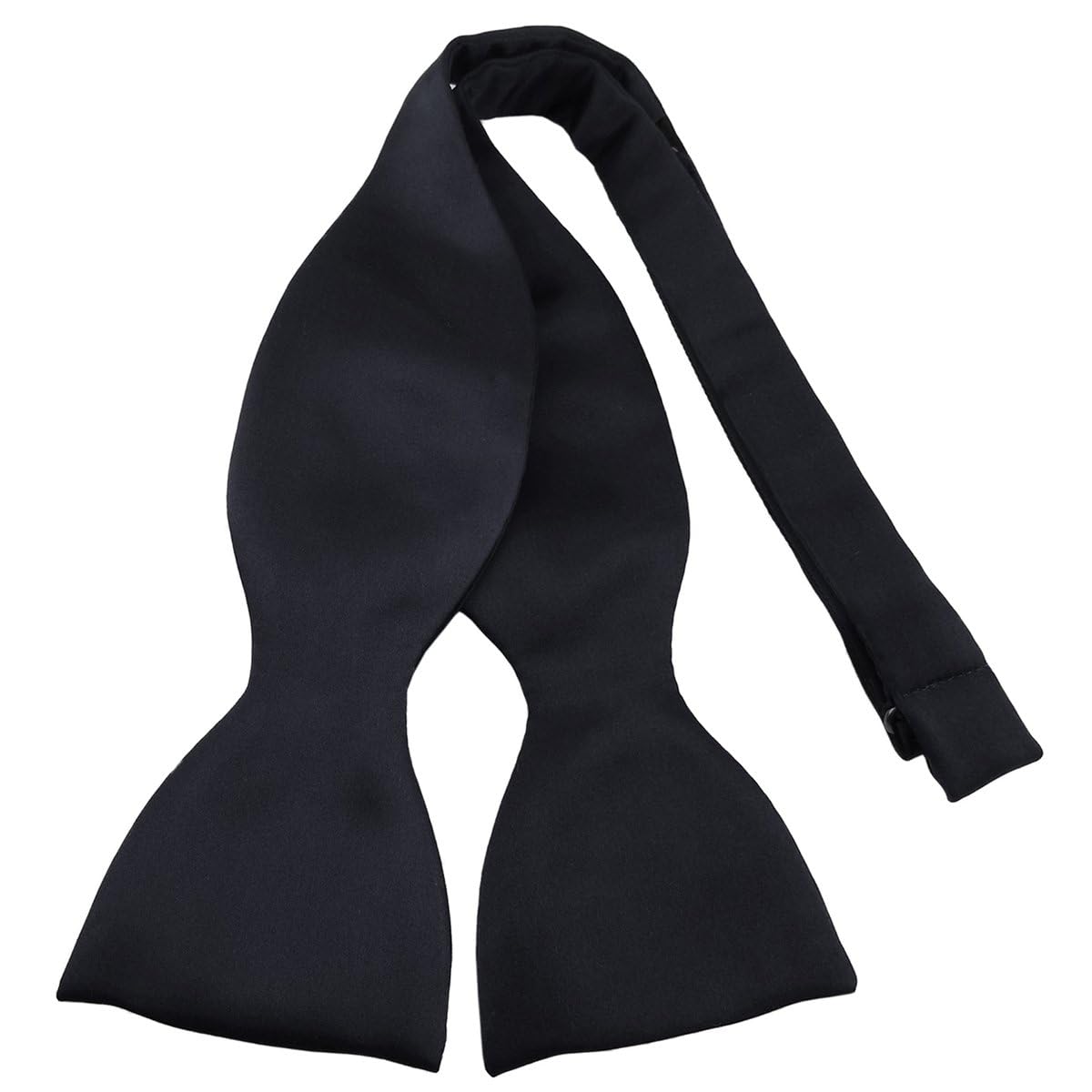 TigerTie bow tie from pure silk, color black self-bow-tie, silk bow tie + Gift box with manual