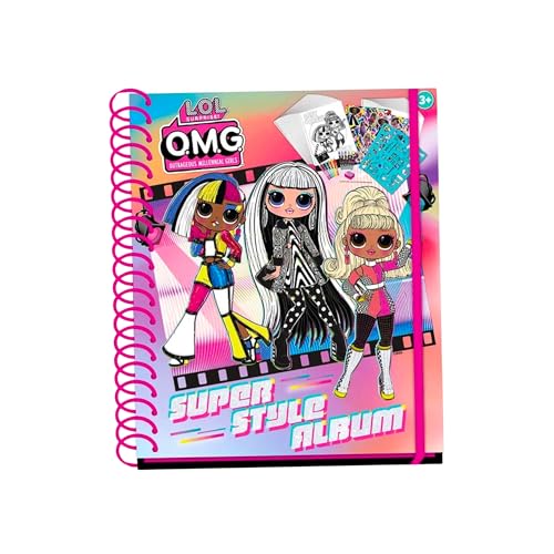 L O L Surprise! Álbum de atividades para meninas, inclui folhas de coloração, autocolantes, marcadores, lápis de cor, lapize, borracha de apagar, palmilhas