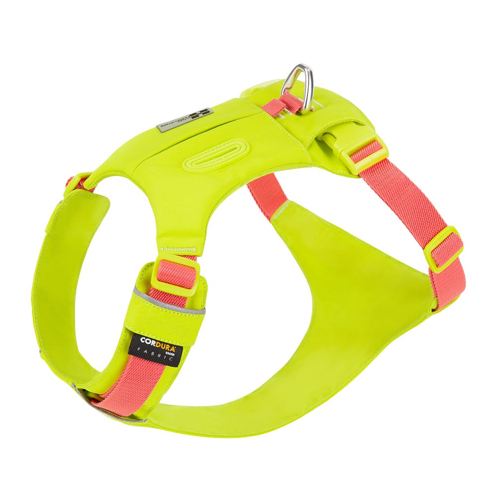 Small Combination Dog Harness Dog pocket Harness Adjustable, Turquoise (Lemon Yellow, L)