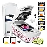 Picadora de verduras multifuncional 14 en 1 baja a un tremendo precio CHEFOLLA Cortador de Verduras, Picador de Verduras Multifunción 8 en 1, Cortadora para Cocina con 8 Cuchillas de Acero...