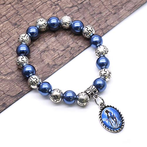 Oemoo Bead Bracelets For Women, Virgin Mary Medal String Bracelet, Rosary Strand Stretch Bracelet Religious Gifts Catholic Gifts For Women thumb #4