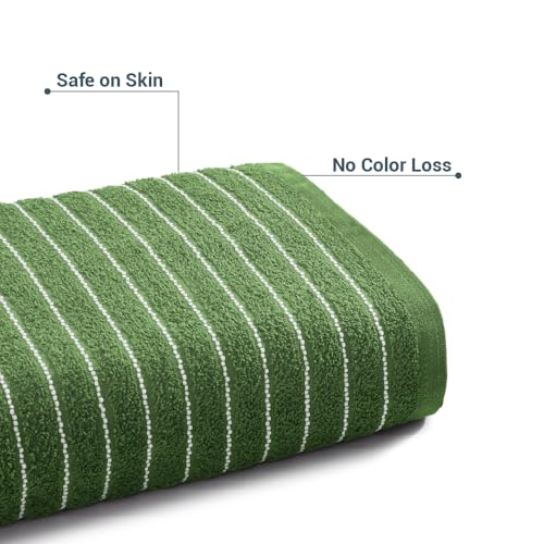 Image of Welspun 2-in-1 Towels for Bath Large Size | 100% Cotton Bath Towel | 250 GSM | High Absorbency & Quick Dry | Soft Feel | Bath Towel for Men & Women | 70 x 150 cm | Apple Green