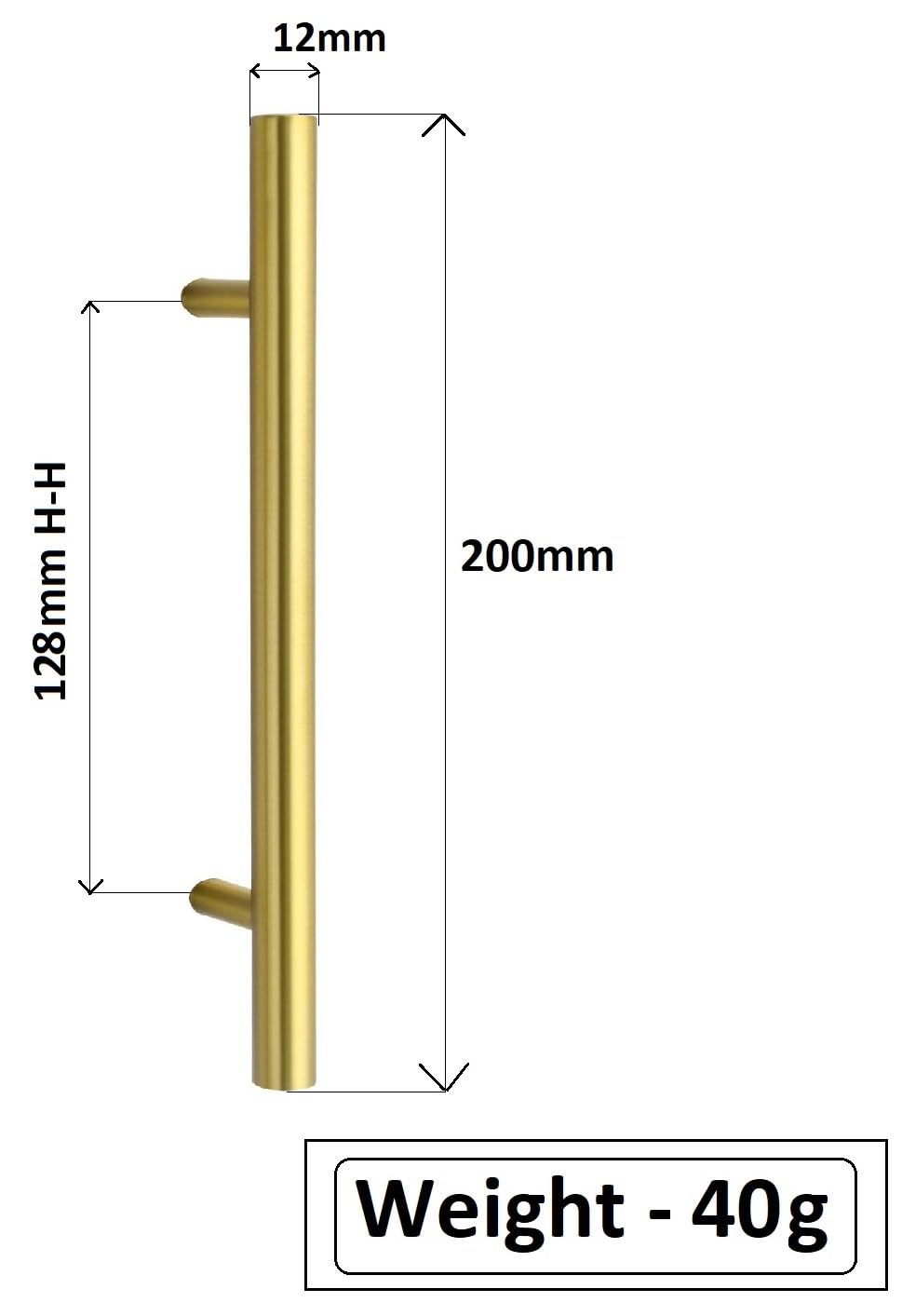 Met Craft Stainless Steel 8 Inches Cabinet & Drawer Handles, Furniture & Kitchen Handles, Pack of 12 Pieces (8 inch,Antique Brass)