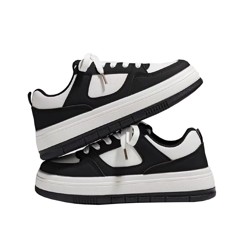 Platform Sneakers for Women Walking Shoes Work Shoes Black White Sneakers Comfortable Classic Work Shoes