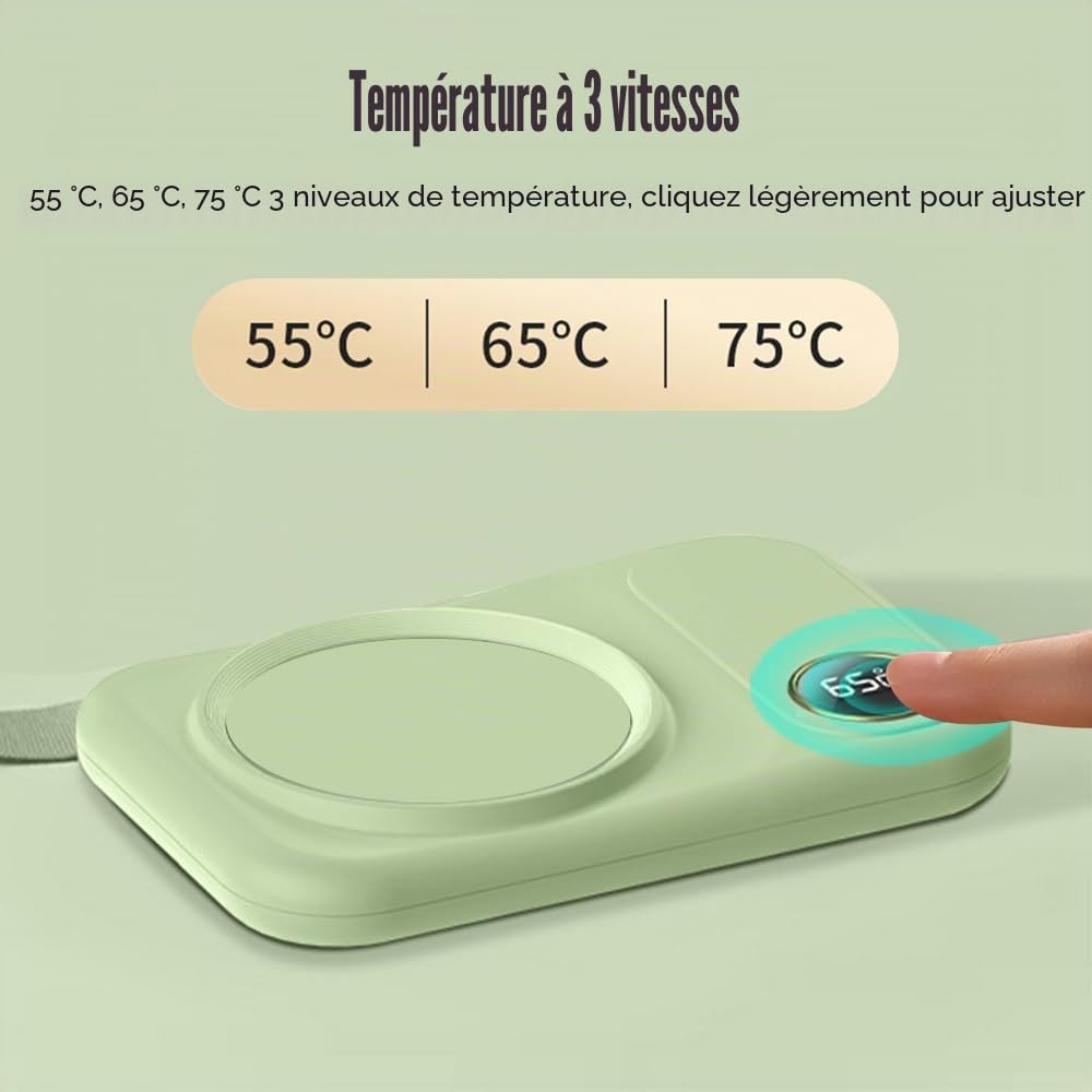 Chauffe-Tasse a Café,Tapis Chauffant Électrique USB 10 W avec Arrêt Automatique de 8 Heures et 3 Réglages de Température pour Bureau,Maison,Bureau,Chauffage du Café,Thé,l'eau,Lait,Boissons