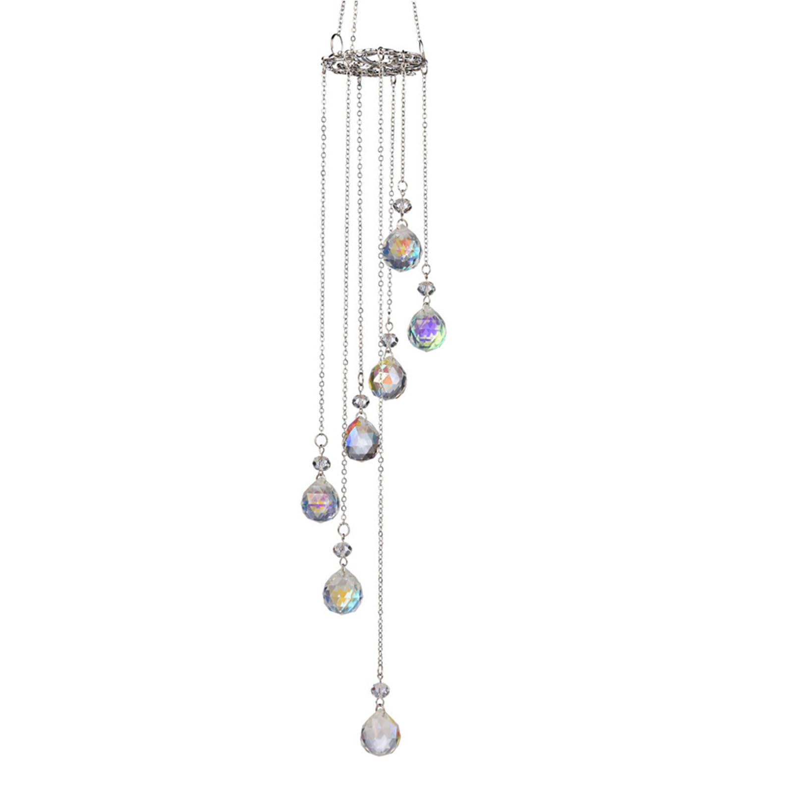 Colorful Crystal Suncatchers Windchimes Reflective Hanging Ornament Pendant for Home and Garden Decors Indoor or Outdoor Crystal Windchimes