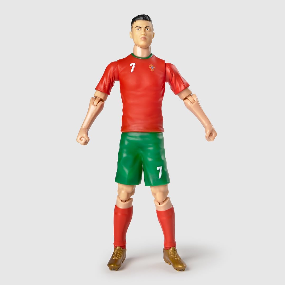 Megableu Ronaldo - Figura de fútbol (20 cm), diseño de fútbol grande, realista, articulada, con licencia oficial, 10 puntos de articulación, juguete de fútbol y equipo de Portugal, idea de regalo para - 2