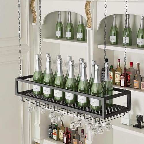 Étagère flottante pour cuisine et salon, le support à verres à vin idéal pour vos soirées