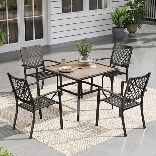 Image of Sophia & William 7 Pcs Patio Dining Set, 60.2 inch Metal Table w /Umbrella Hole
