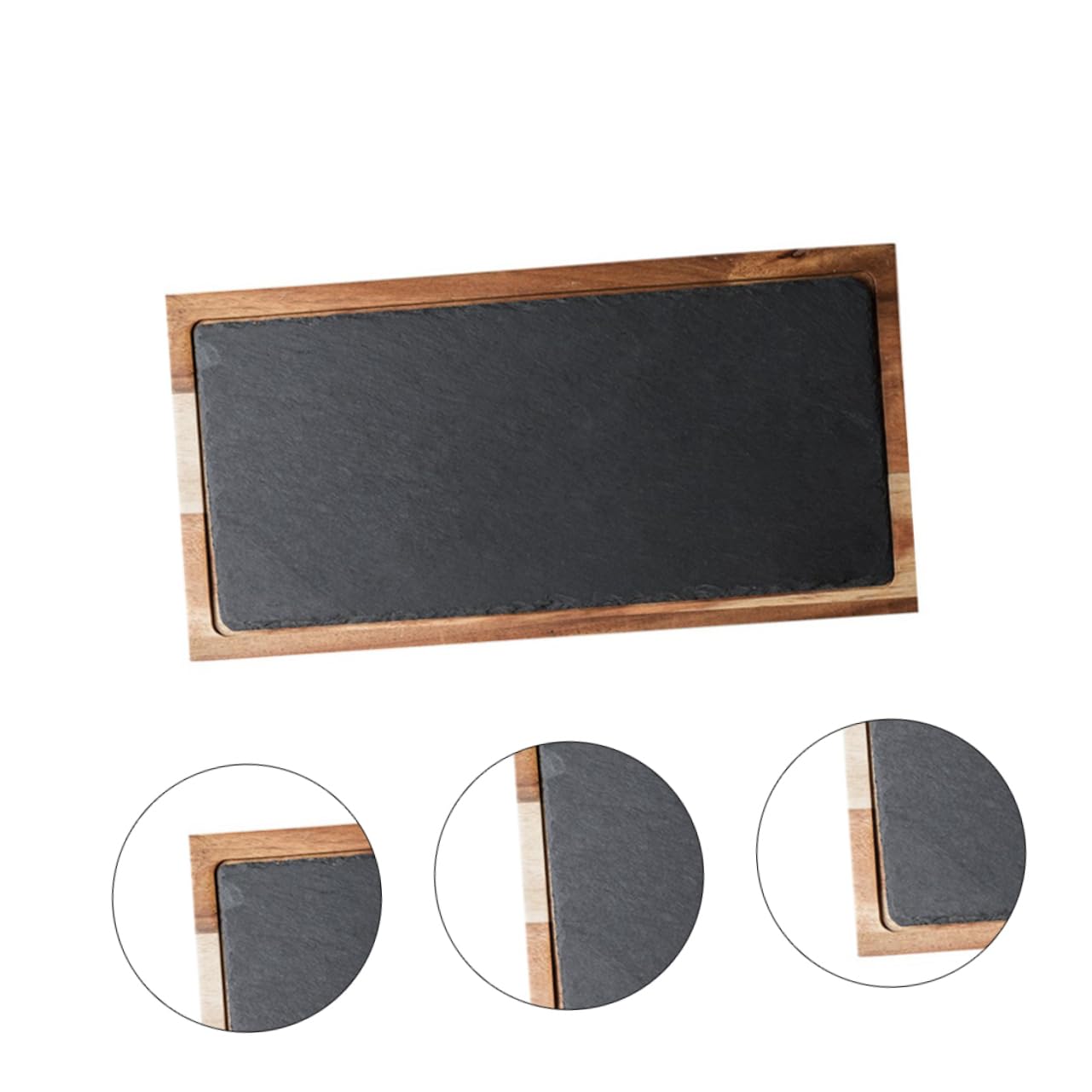 1 Pieza Bandeja De Cocina Occidental Con Servicio Bandejas Placas Para Servir Elegante Lámina Bandeja Platos Tablas De Embutidos Bandeja Decorativa Junta Negro Acacia