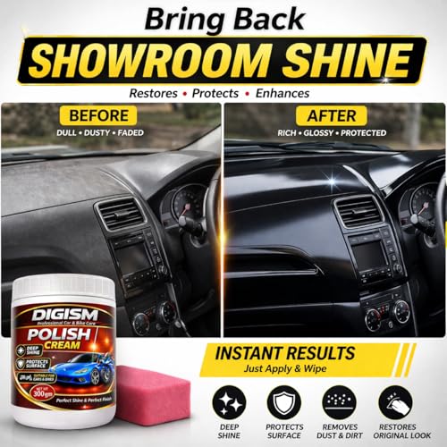 Image of Car & Bike Multi Surface Polish Cream | Restores Shine | Removes Dullness & Minor Scratches | Long-Lasting Gloss Protection (Pack of 2)