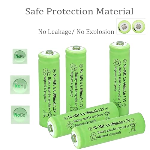 image for XFULL 12 Packs AA Ni-MH 600mAh Rechargeable Batteries 1.2v Doulbe A Si