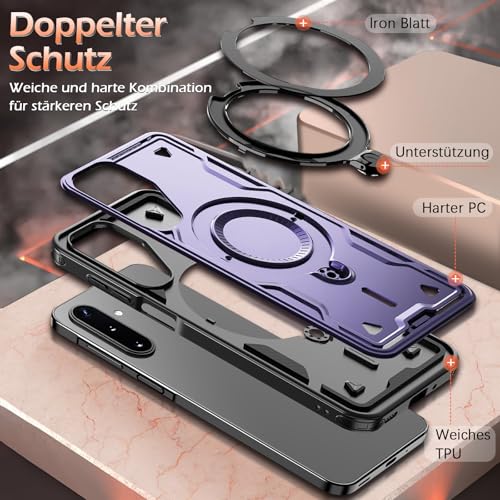 Image of for Samsung Galaxy A17 Case Magnetic with Stand, with Mag-Safe, with Screen Protector, Wireless Charging, Shockproof for Samsung A17 5G Phone Case, Ring Holder Phone Cover, for Samsung A17