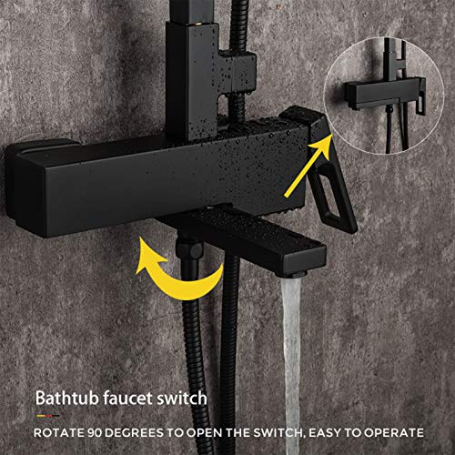 Ensemble de robinet de douche exposé noir anti-calcaire en laiton - 8