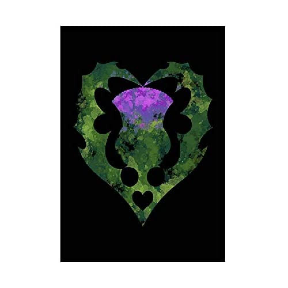 Wee Blue Coo THISTLE SCOTTISH SCOTLAND FLOWER ABSTRACT BLACK FRAMED ART PRINT B12X13743