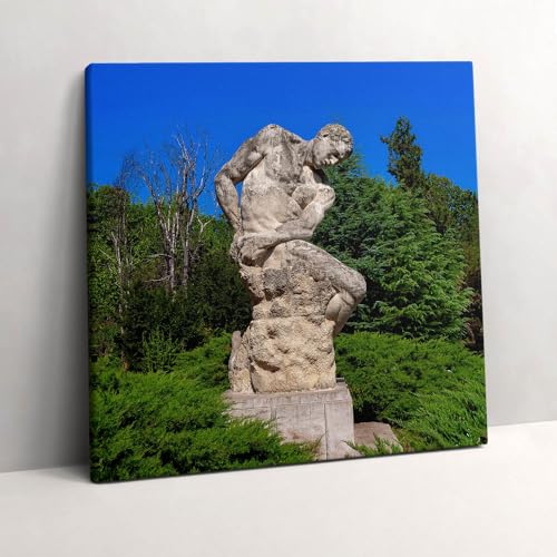 Toile 60x60cm Sculpture du géant à Bucarest Décoration Murale Peinte